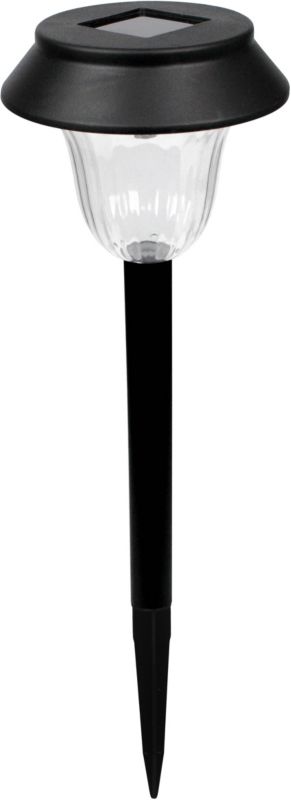 Sort solcellelampe med jordspyd 12 cm