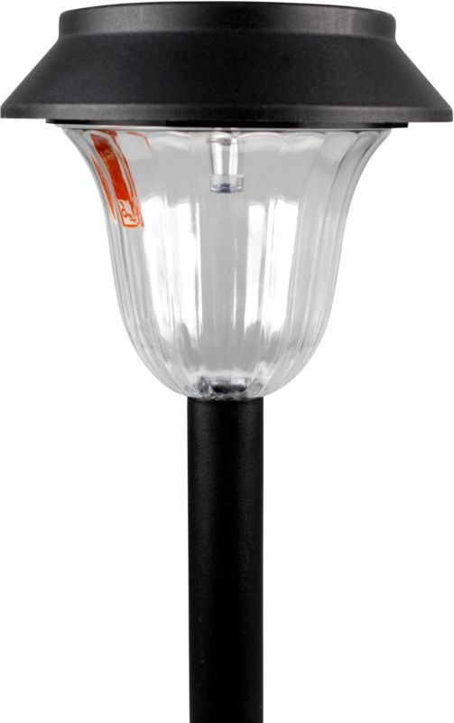 Sort solcellelampe med jordspyd 12 cm