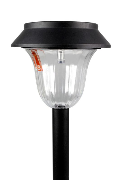 Sort solcellelampe med jordspyd 12 cm