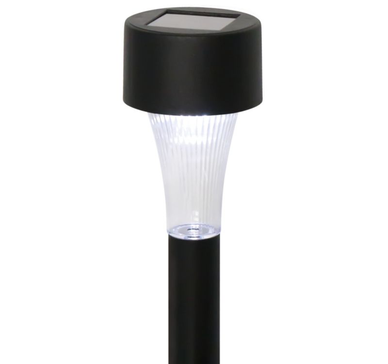 Sort solcellelampe med jordspyd