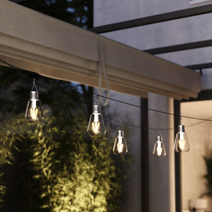 Solcellelampe med glaspære og clips