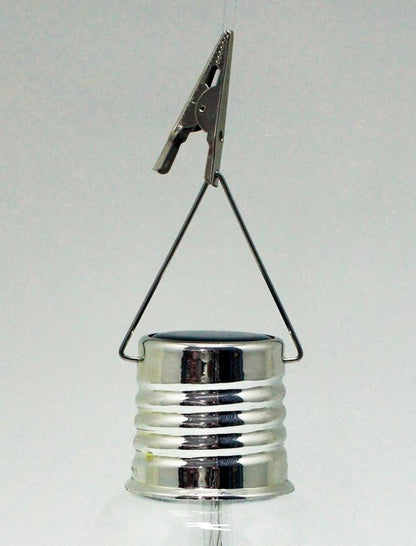 Solcellelampe med glaspære og clips