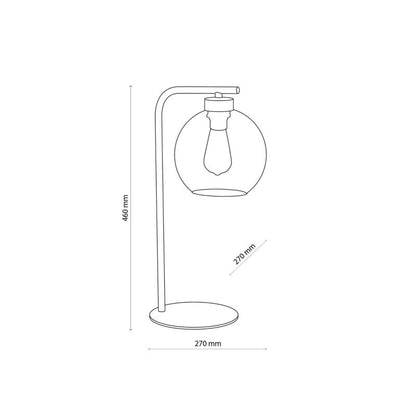 Bordlampe Cubus 1 x E27 Grafit