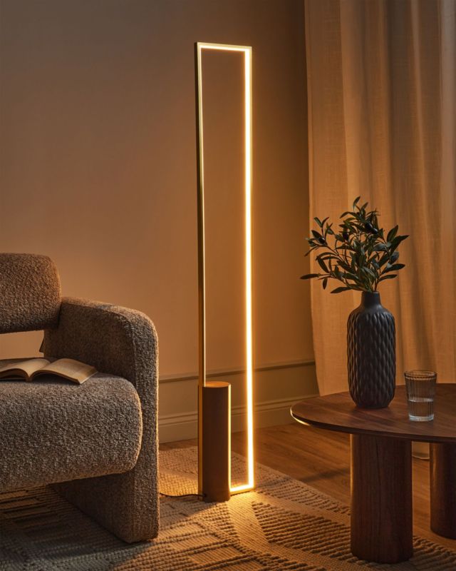 LED-gulvlampe Patricio metal i guld, 1 stk.