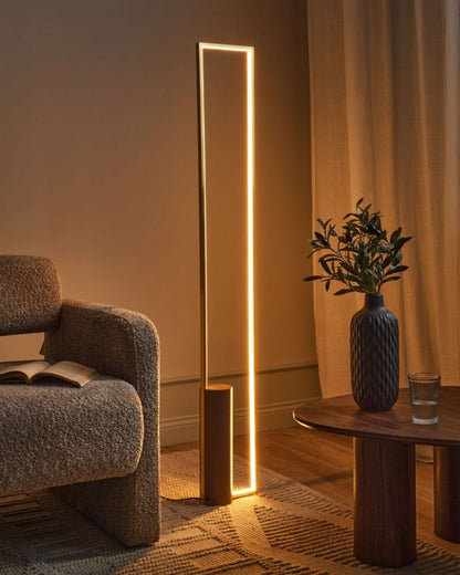 LED-gulvlampe Patricio metal i guld, 1 stk.