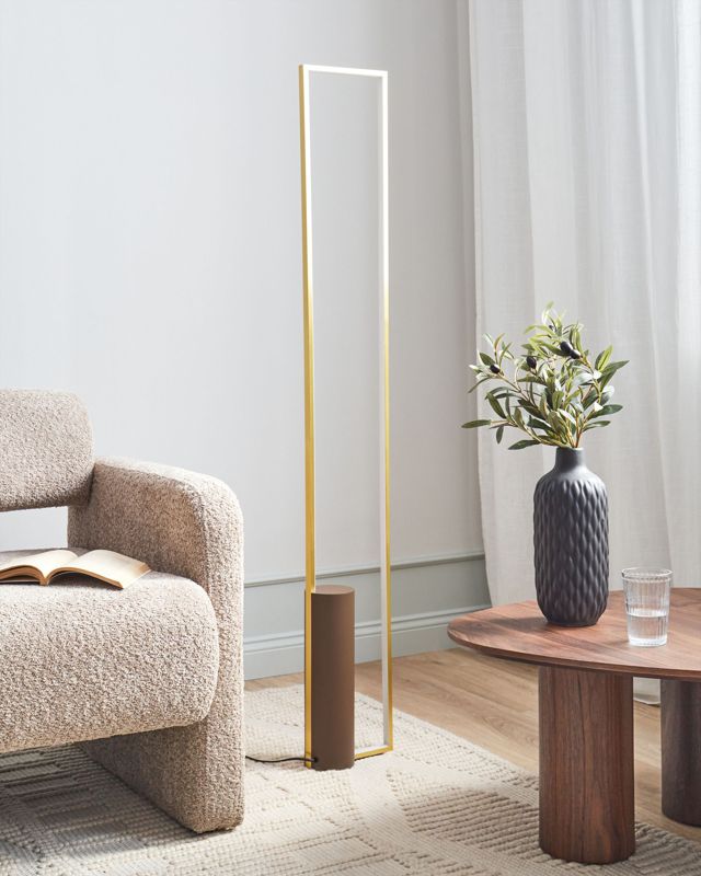 LED-gulvlampe Patricio metal i guld, 1 stk.