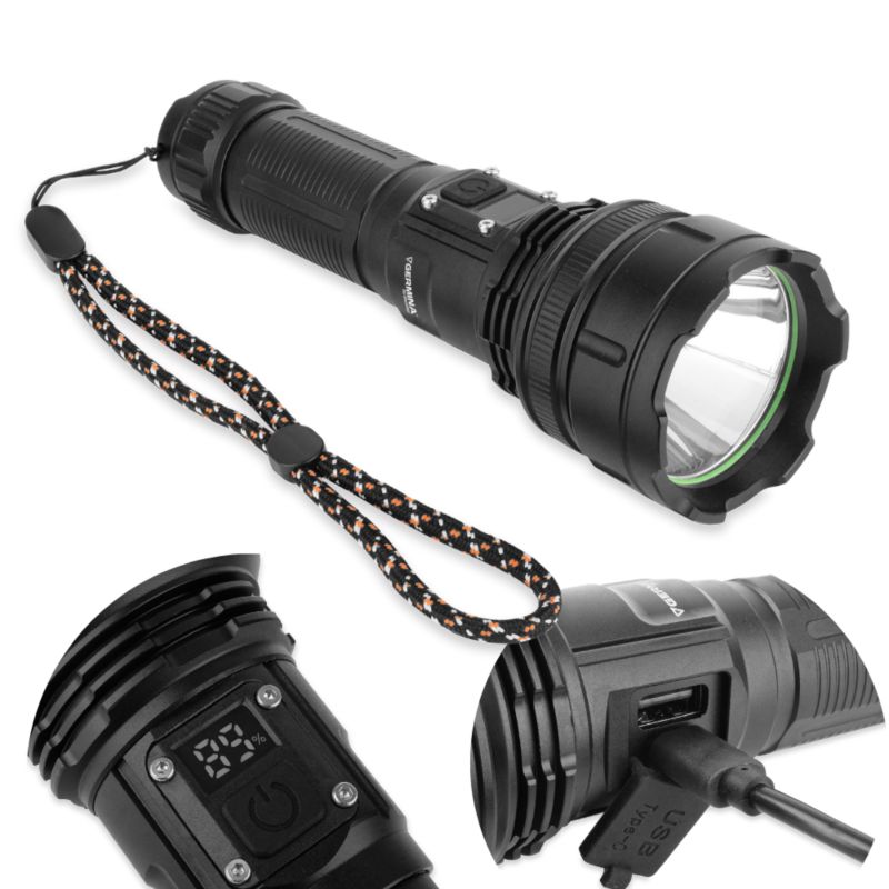 Genopladelig LED-lommelygte Germina 1500lm IP44 taktisk 1 stk.
