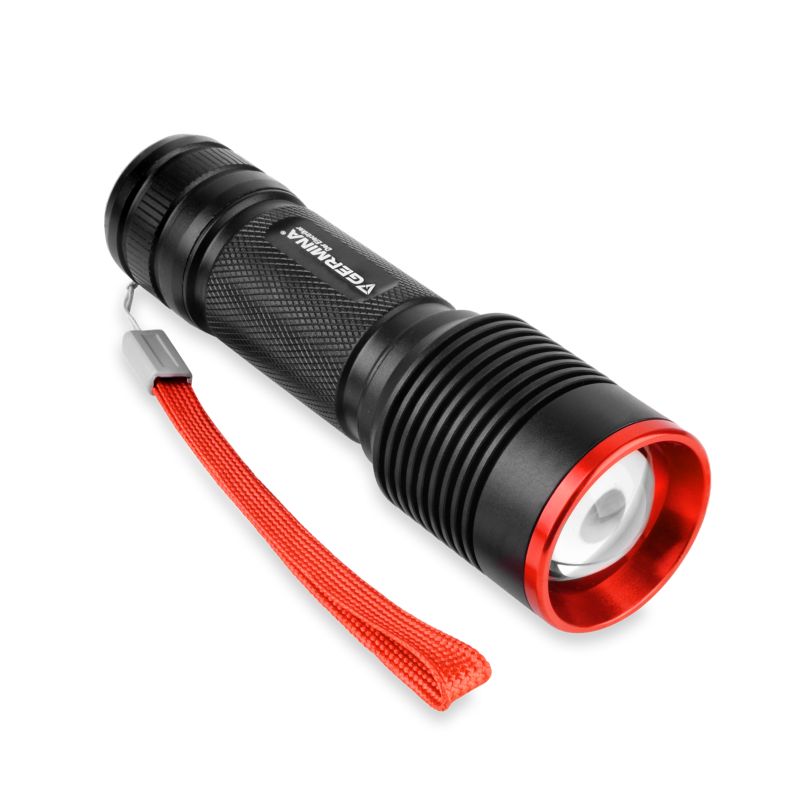 Genopladelig LED-lommelygte Germina med 5 multifunktionelle taktiske lysindstillinger, 1 stk.