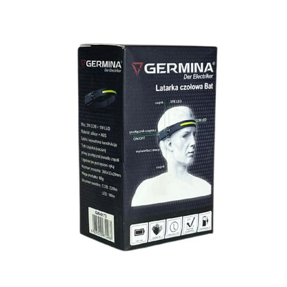 LED-pandelampe Germina med gummirem til løb + bevægelsessensor (1 stk.)