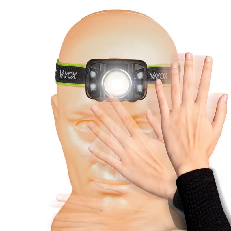 Vayox VA0025 genopladelig pandelampe med bevægelsessensor 430 lm, 1 stk.