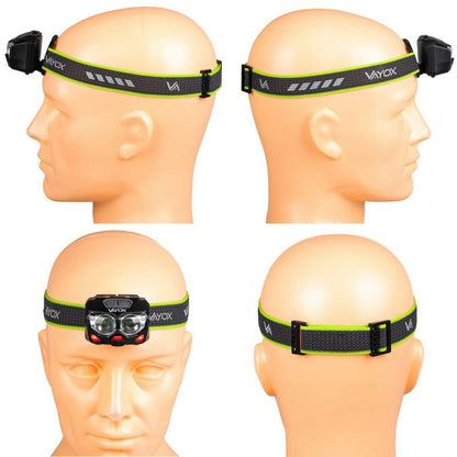 Vayox VA0078 genopladelig pandelampe med bevægelsessensor, 500 lm, 1 stk.