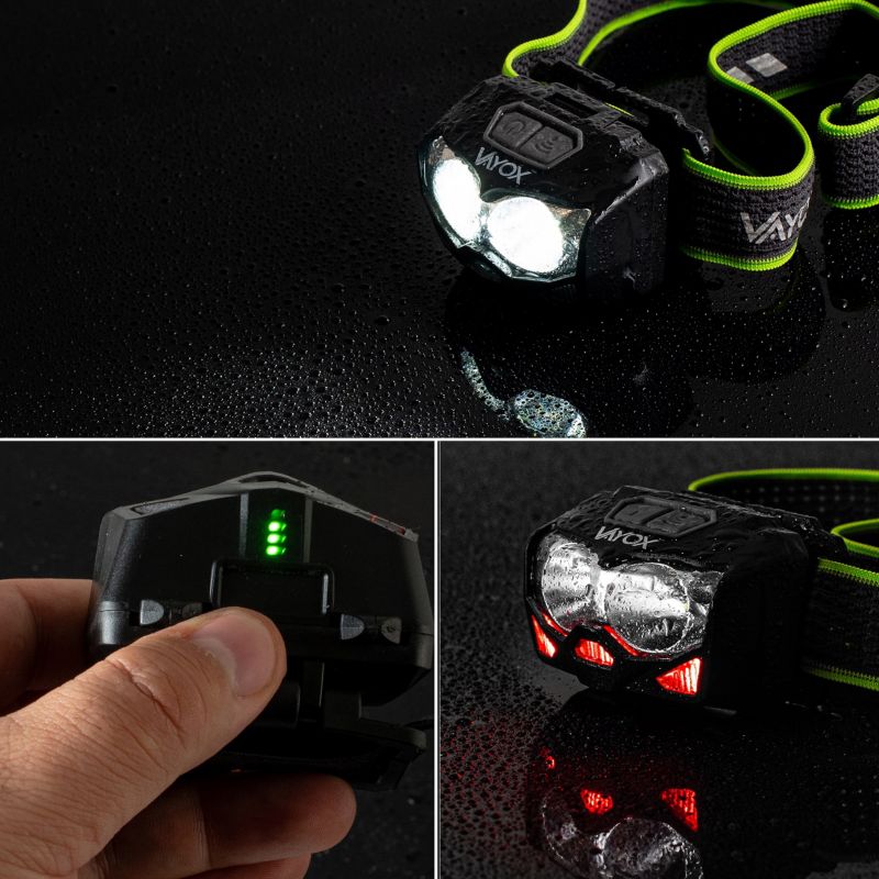 Vayox VA0078 genopladelig pandelampe med bevægelsessensor, 500 lm, 1 stk.