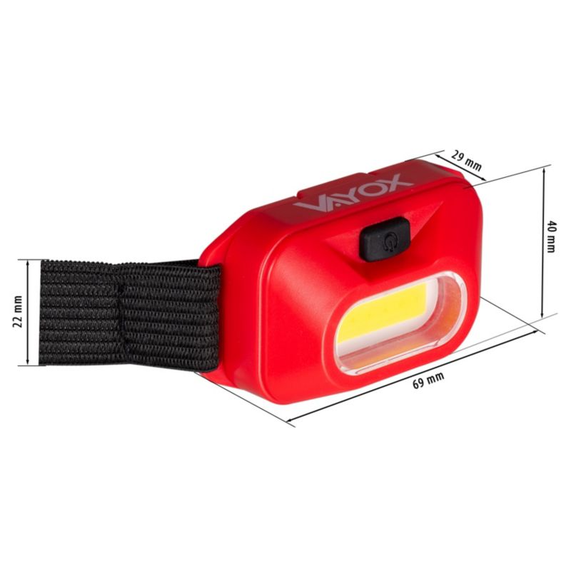 Vayox VA0118 pandelampe med batteri 150 lm, 1 stk.