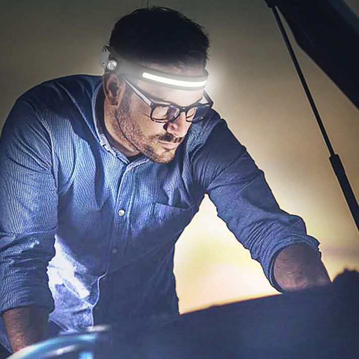 Vayox VA0128 genopladelig pandelampe med silikone, bevægelsessensor, 350 lm, 1 stk.