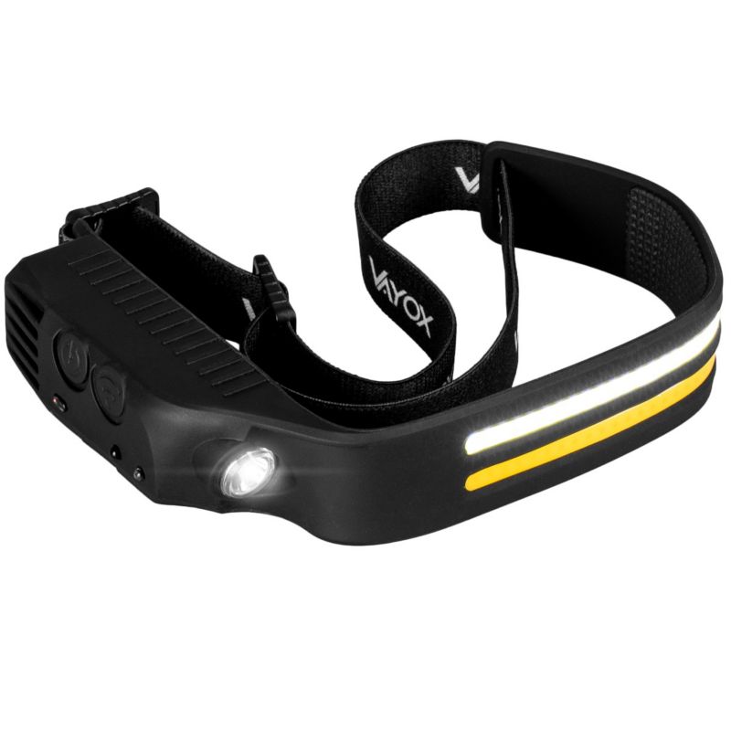 Vayox VA0129 genopladelig pandelampe med silikone, bevægelsessensor, 300 lm, 1 stk.