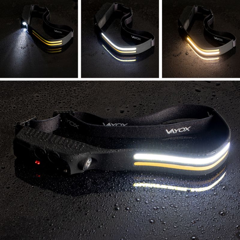 Vayox VA0129 genopladelig pandelampe med silikone, bevægelsessensor, 300 lm, 1 stk.