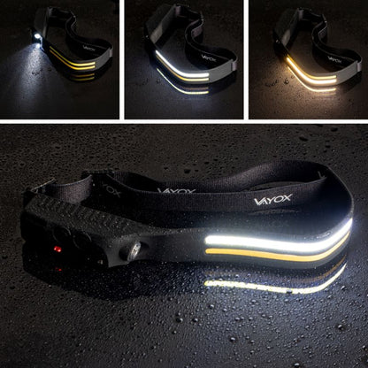 Vayox VA0129 genopladelig pandelampe med silikone, bevægelsessensor, 300 lm, 1 stk.