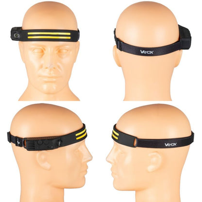 Vayox VA0129 genopladelig pandelampe med silikone, bevægelsessensor, 300 lm, 1 stk.