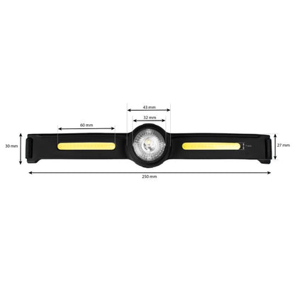 Vayox VA0154 pandelampe med genopladeligt batteri, silikone, 550 lm, 1 stk.