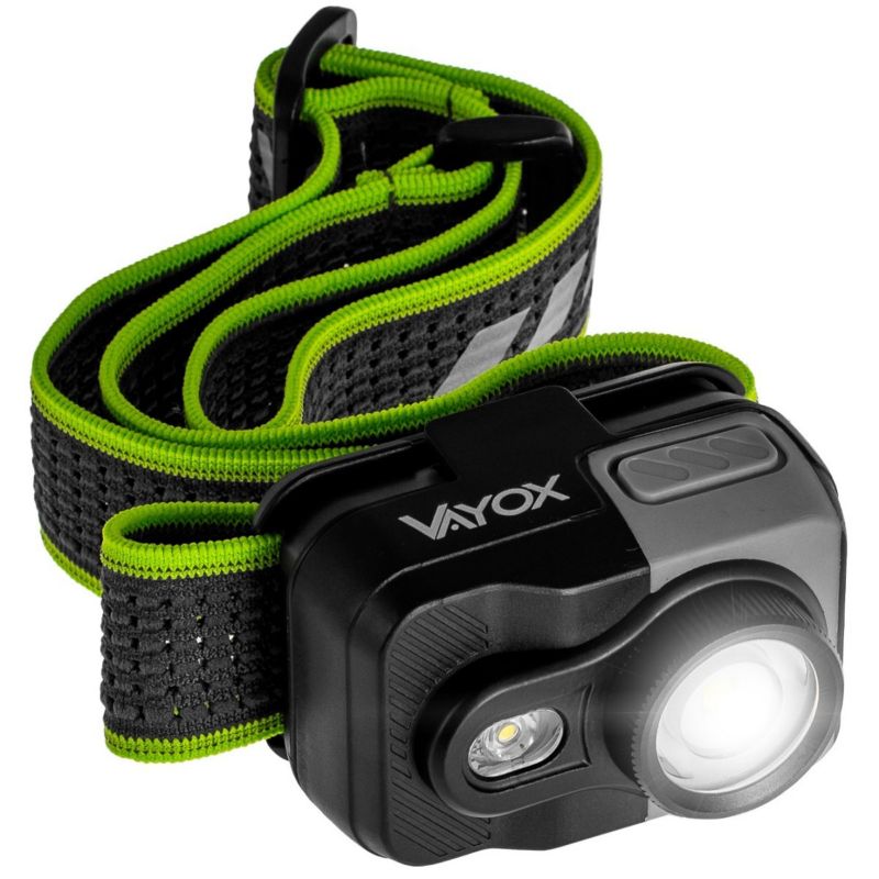 Vayox VA0196 genopladelig pandelampe med zoom, 800 lm, 1 stk.