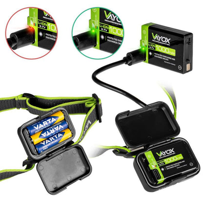 Vayox VA0196 genopladelig pandelampe med zoom, 800 lm, 1 stk.