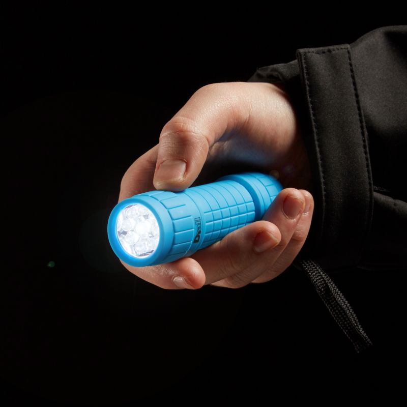 Diall 9 LED gummilygte blå 3 x AAA