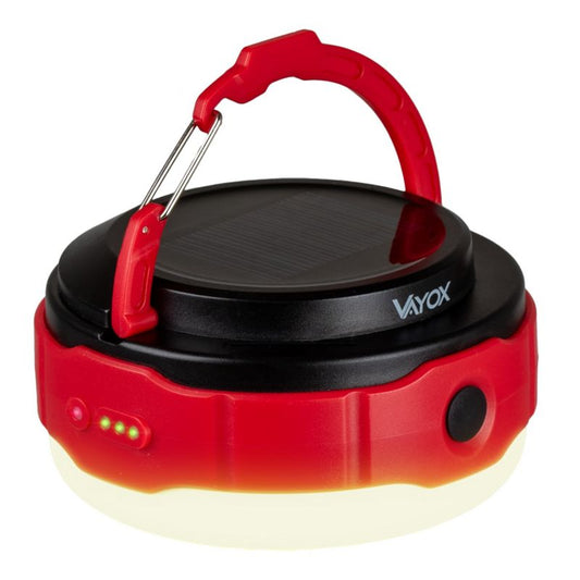 Vayox VA0100 campinglygte med genopladeligt batteri, solcelle og powerbank, 500 lm, 1 stk.