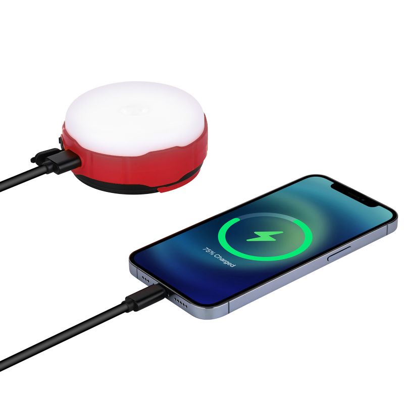 Vayox VA0100 campinglygte med genopladeligt batteri, solcelle og powerbank, 500 lm, 1 stk.