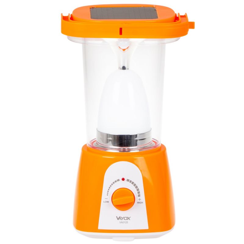 Vayox VA0125 campinglygte med genopladeligt batteri, solcelle og powerbank, 710 lm, 1 stk.