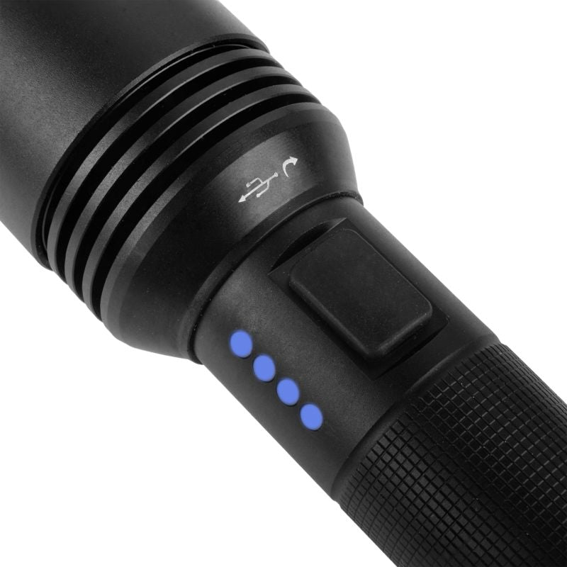 Germina taktisk LED-lommelygte, bærbar, IP44, 5 lysindstillinger + SOS, 14 timers driftstid, 1 stk.