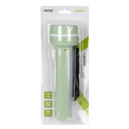 LED-lommelygte Vayox VA0063 med genopladeligt batteri, sidebelysning, 230V, 120 lm, 1 stk.