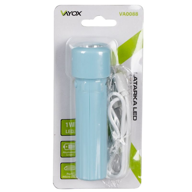 Vayox VA0088 LED-lommelygte med genopladeligt batteri 100 lm, 1 stk.
