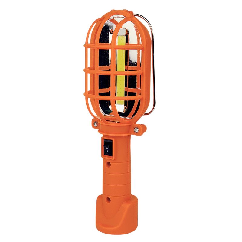 XUDO LED-arbejdslampe 3W COB med 3xAA, magnet og krog, orange, 1 stk.