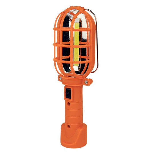 XUDO LED-arbejdslampe 3W COB med 3xAA, magnet og krog, orange, 1 stk.
