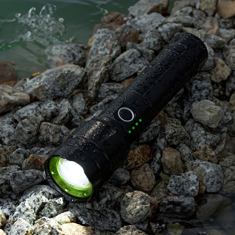 Vayox VA0108 taktisk genopladelig lommelygte med ZOOM, vandtæt IPX5, 1060 lm, 1 stk.