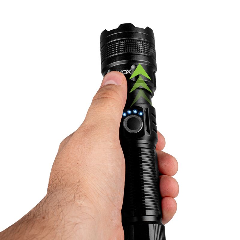 Vayox VA0179 taktisk genopladelig lommelygte med ZOOM 600 lm, 1 stk.