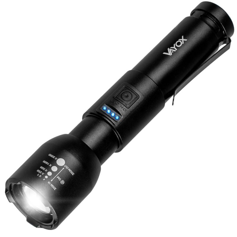 Vayox VA0180 taktisk genopladelig lommelygte med ZOOM, 800 lm, 1 stk.