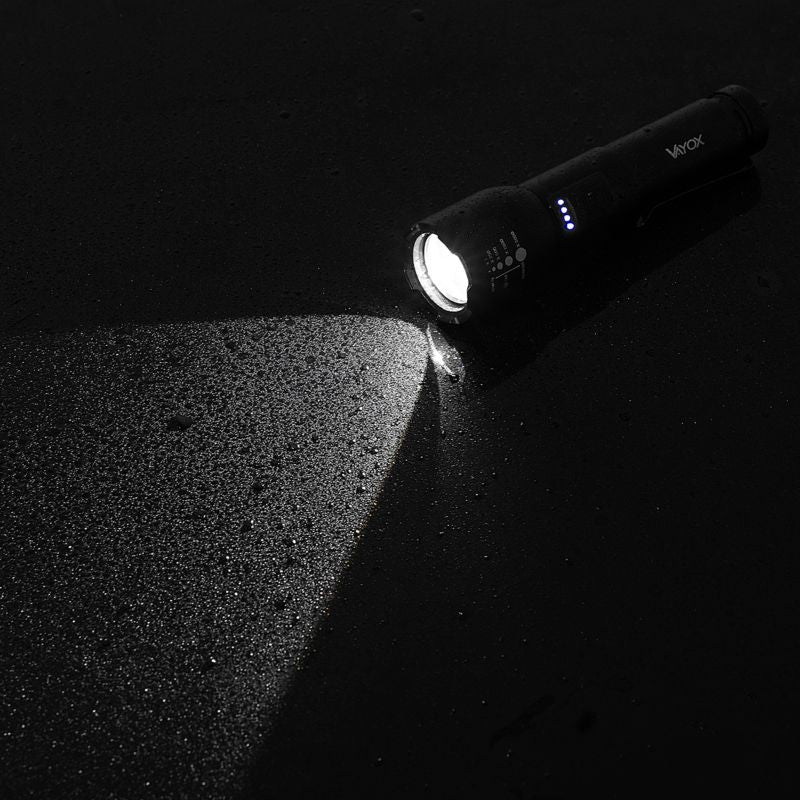 Vayox VA0180 taktisk genopladelig lommelygte med ZOOM, 800 lm, 1 stk.