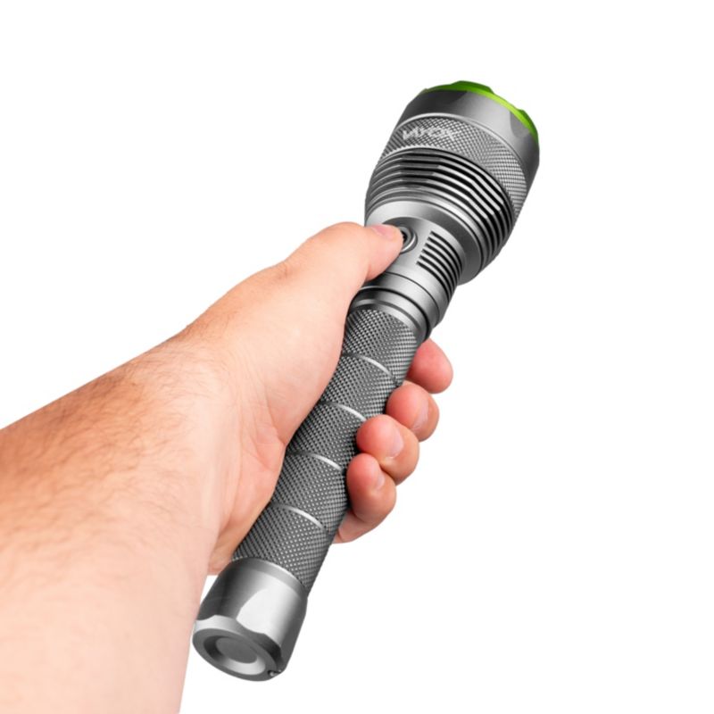 Vayox VA0254 taktisk genopladelig lommelygte med zoom, vandtæt IPX7, 10000 lumen, 1 stk.