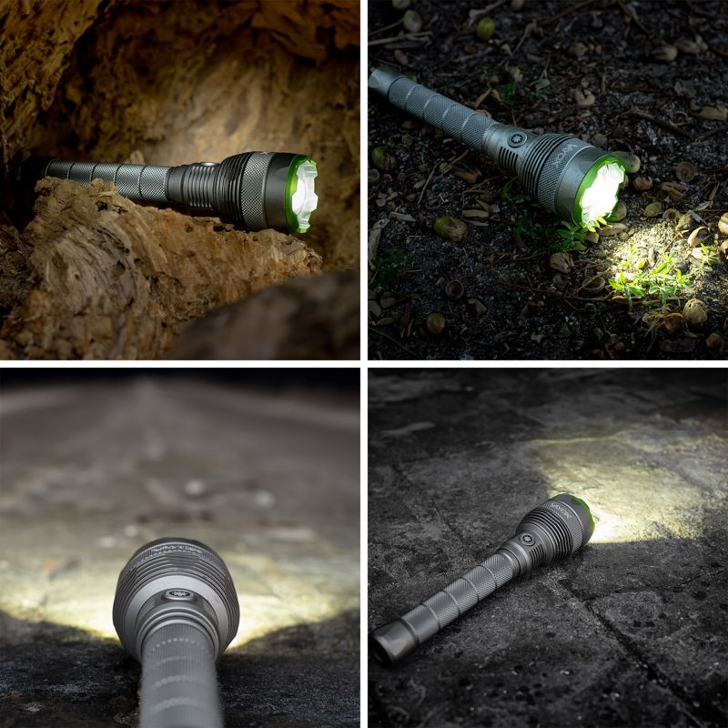 Vayox VA0254 taktisk genopladelig lommelygte med zoom, vandtæt IPX7, 10000 lumen, 1 stk.