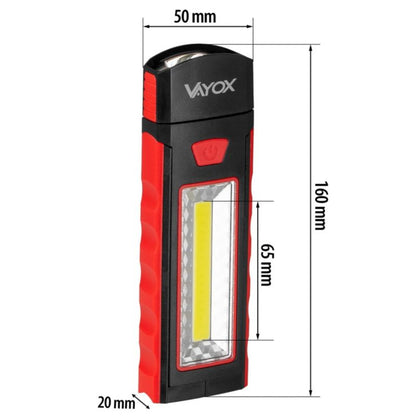 Vayox VA0101 værkstedslygte på batteri med magnet 120 lm, 1 stk.
