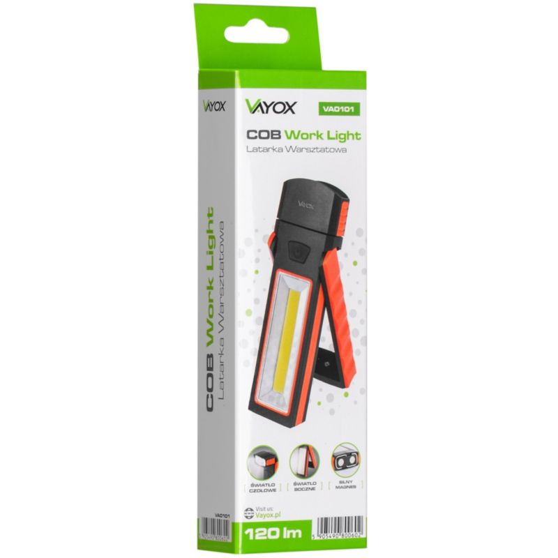 Vayox VA0101 værkstedslygte på batteri med magnet 120 lm, 1 stk.