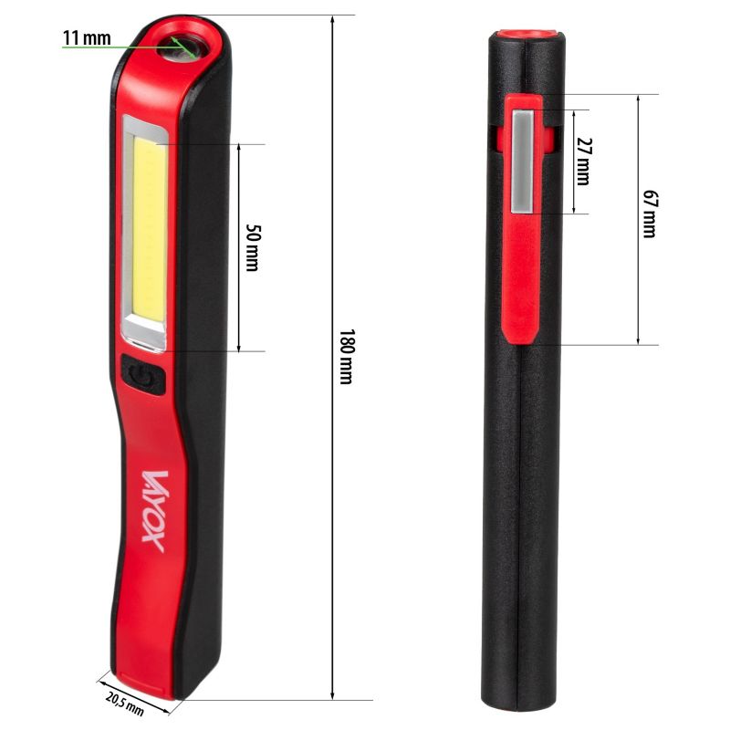 Vayox VA0102 værkstedslygte på batteri med magnet 120 lm, 1 stk.