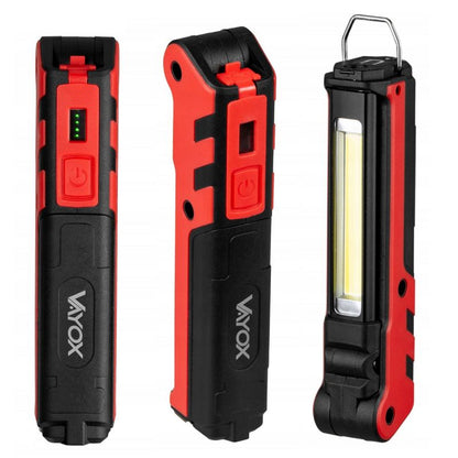 Vayox VA0104 værkstedslommelygte med genopladeligt batteri, magnet og 360 lm, 1 stk.