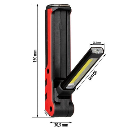 Vayox VA0104 værkstedslommelygte med genopladeligt batteri, magnet og 360 lm, 1 stk.