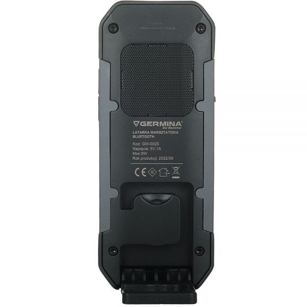 Germina værkstedslygte med Bluetooth 5W 550lm og indbygget højttaler, 1 stk.