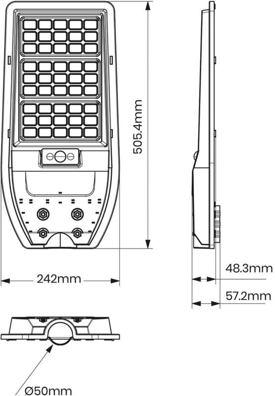 Solcellelampe VIA 1200 lm 6000 K IP54