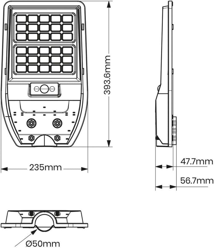 Solarlanterne VIA 500 lm 6000 K IP54 Sort