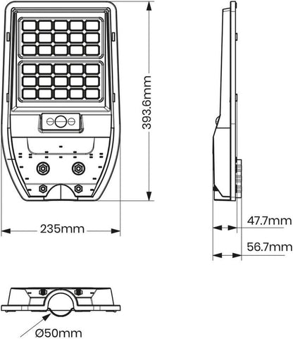 Solarlanterne VIA 500 lm 6000 K IP54 Sort