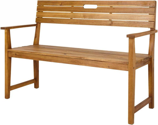 Bænk med rygstøtte Blooma Denia 128,5 x 57 x 89,7 cm akacietræ